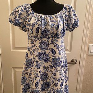 ULTRA FLIRT Darling White Dress with Blue Flowers